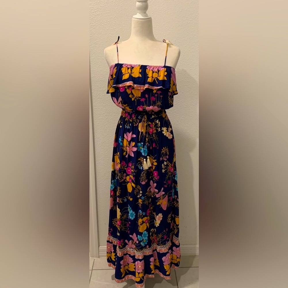 Floral Maxi Vintage Off shoulder Dress - New